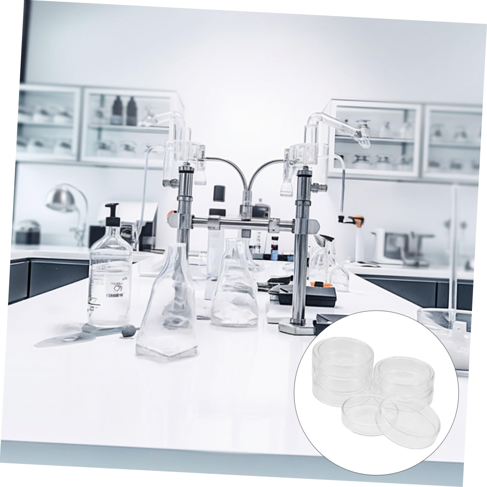 NOLITOY 6piezas Placa de Petri de Laboratorio Transparente con Tapa para Células y Tejidos Placas de Cultivo de Borosilicato