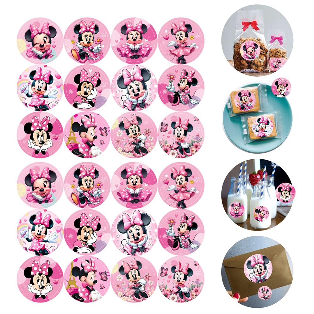 120pcs Minnie Stickers for Kids Birthday Party Supplies for Minnie Birthday Decorations -10 Sheets