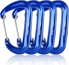 4 Stück Schwerlast Alu Karabiner, Karabiner Groß 12KN (1200kg), Aluminiumkarabiner, Aluminium Karabiner Schlüsselanhänger, Alu Karabinerhaken für Camping, Wandern, Angeln