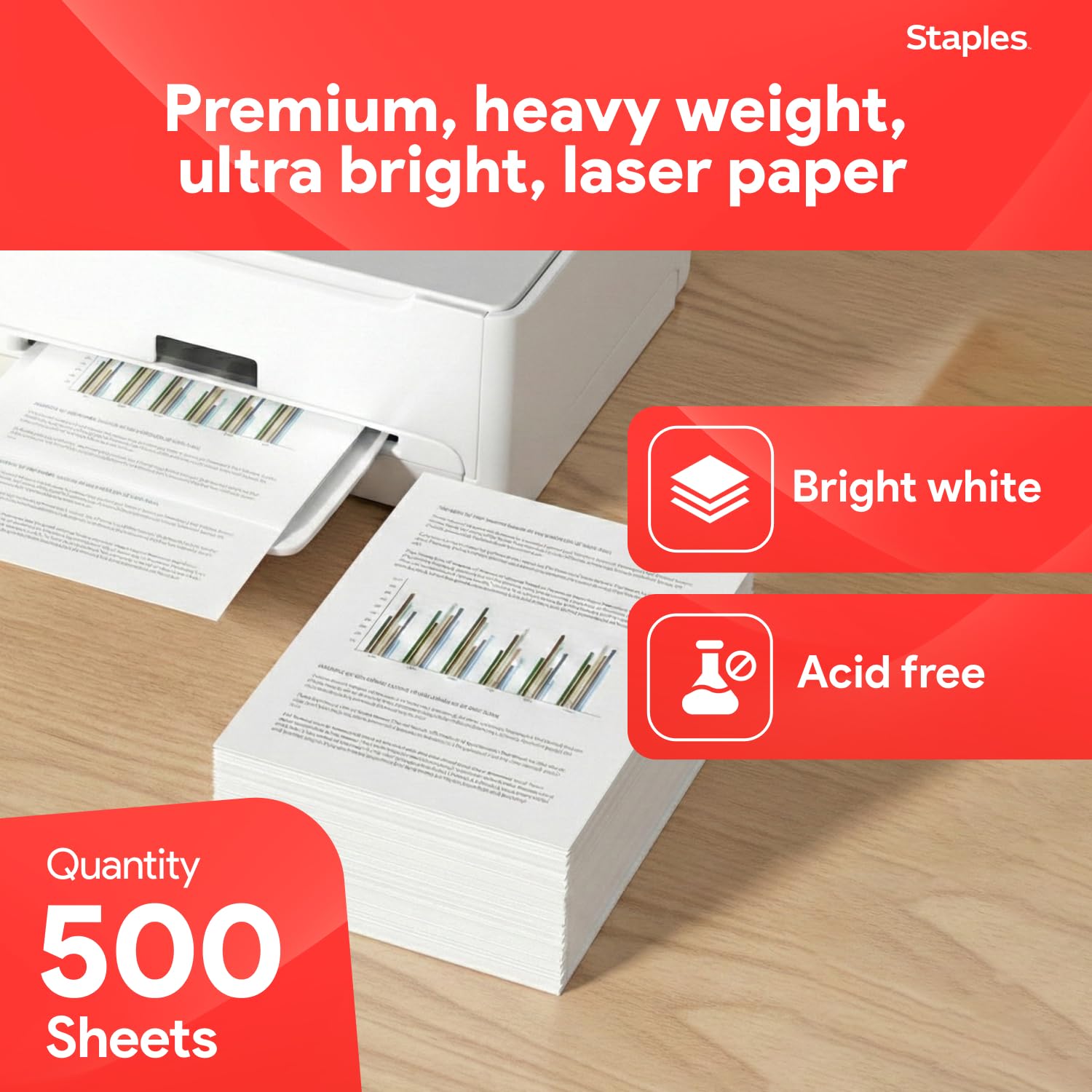 Amazon.com : Staples 8.5-Inch X 11-Inch Laser Paper 32 Lbs. 98
