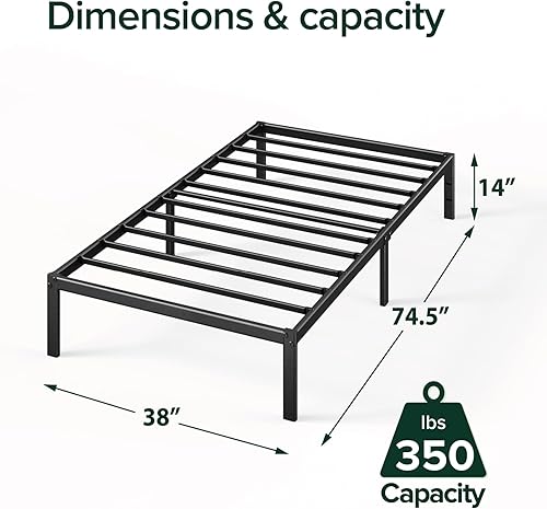 Miniatura 58 de ZINUS - Base metálica Compack de soporte para cama, 7 pulgadas, para colchón y somier, color negro, tamaño individual/matrimonial/Queen Negro