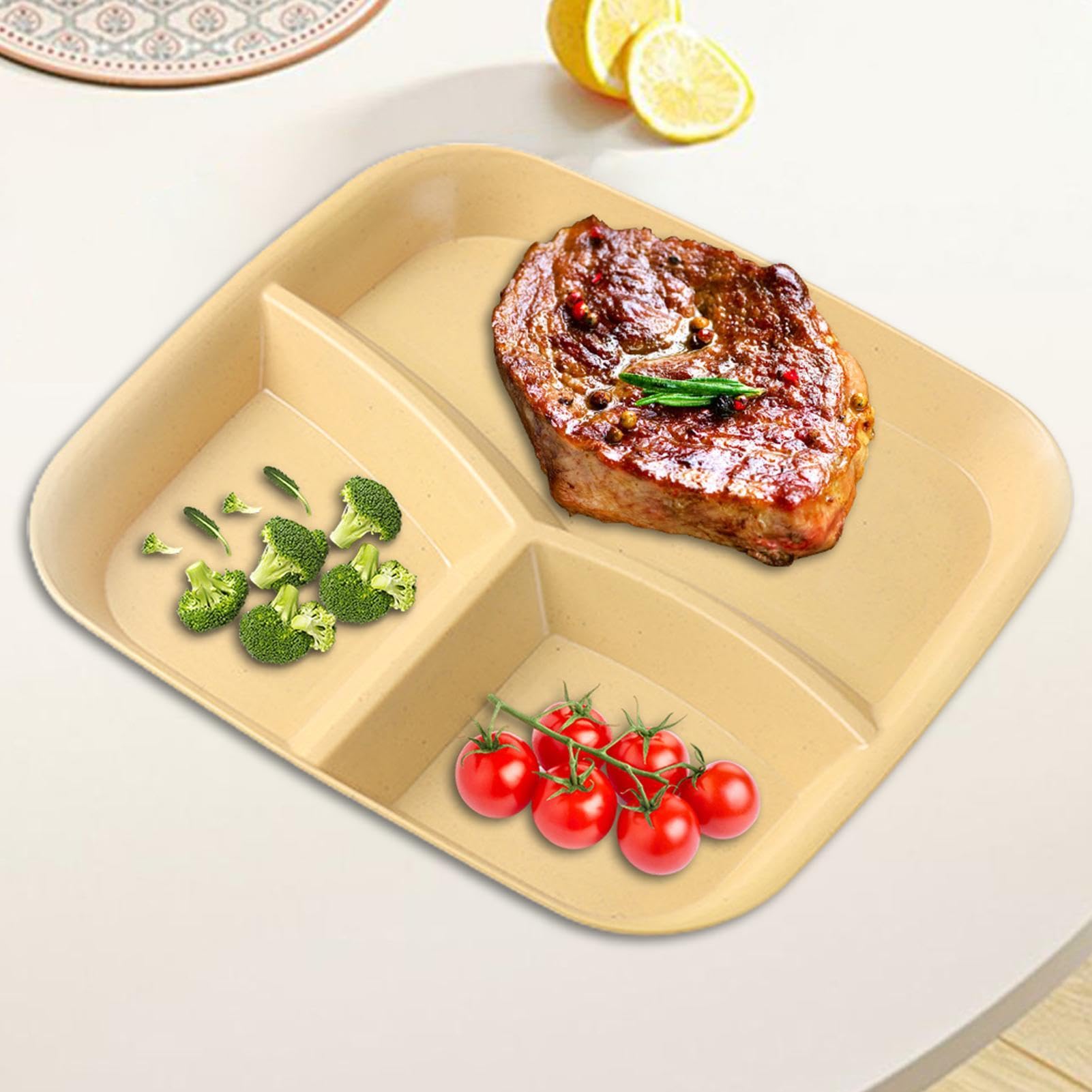 Assiettes à Compartiments pour Adultes Plateau de Service 3 Compartments