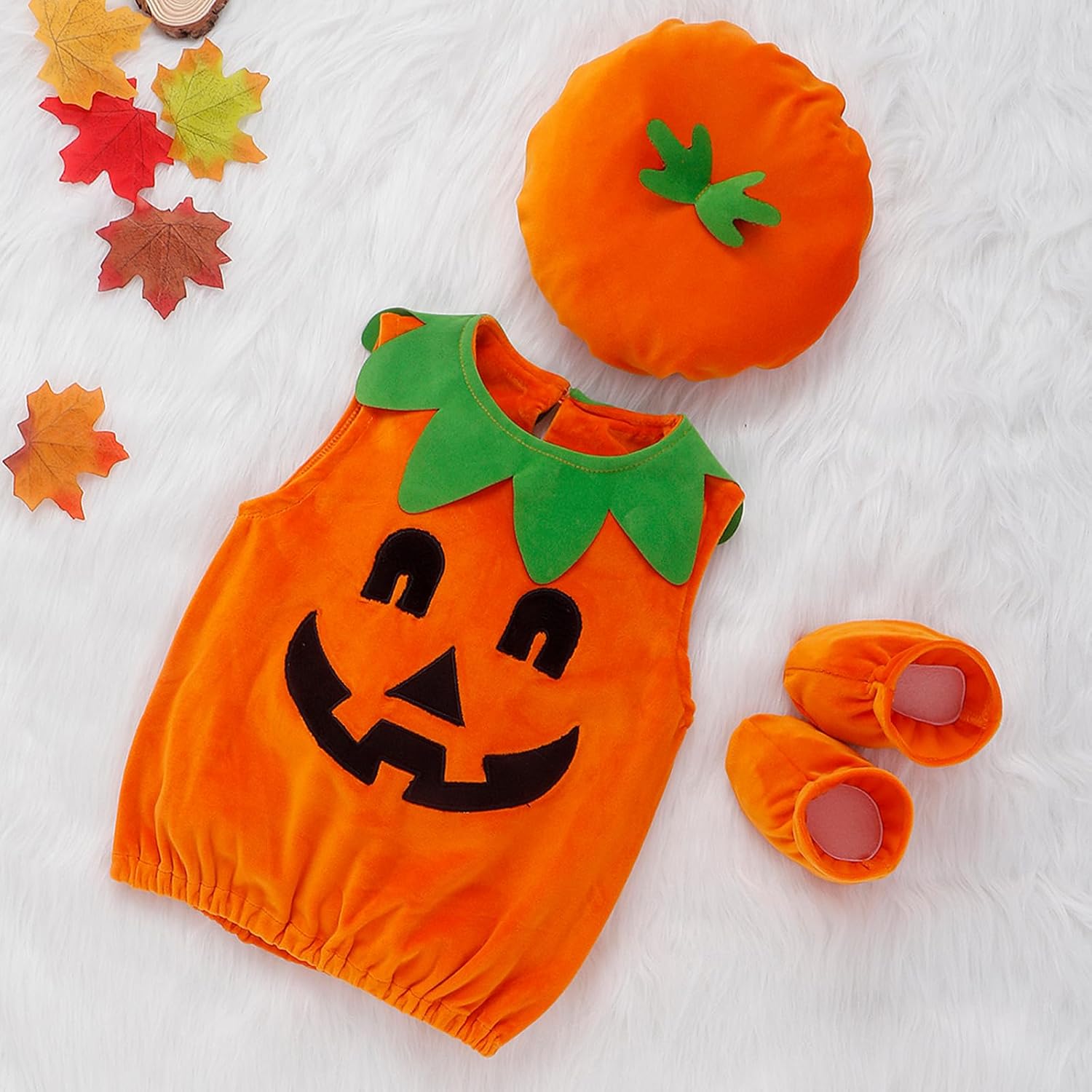 Toddler Baby Boy Girl Halloween Outfit Cute Funny Pumpkin Costumes Romper Jumpsuit with Hat kids Cosplay Clothes - Image 4