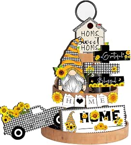 Amazon.com: 11 Pcs Sunflower Tiered Tray Decor Farmhouse Home Decor ...