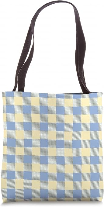 Blue Yellow Buffalo Check Classic lumberjack Vintage Plaid Tote Bag