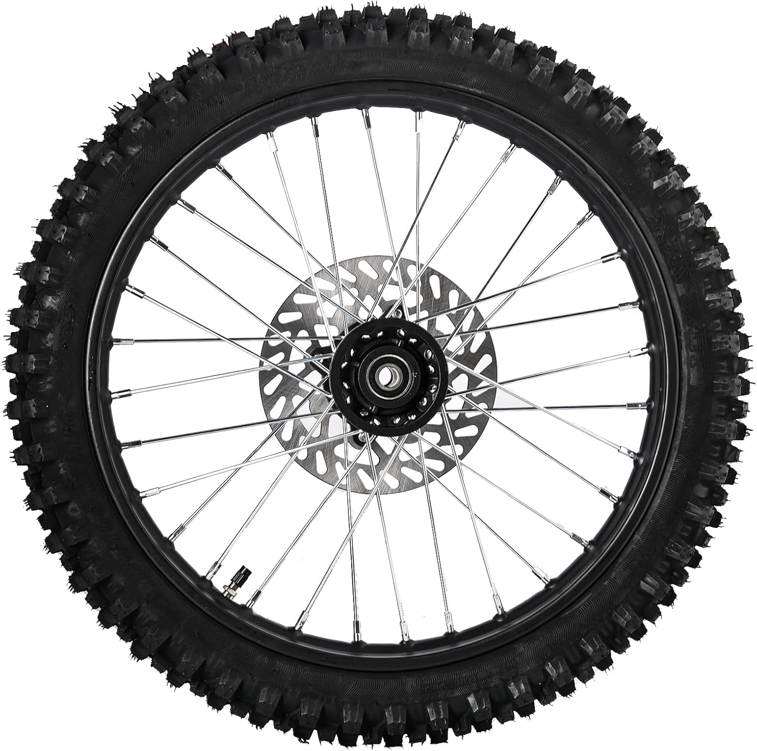 70/100-17 Front Wheel Tire (2.75x17) Inner Tube 1.6x17 Rim With 15mm Inner Bearing Assembly 190mm Brake Disc Rotor for Dirt Pit Bike Motocross Off Road (70/100-17 15mm)