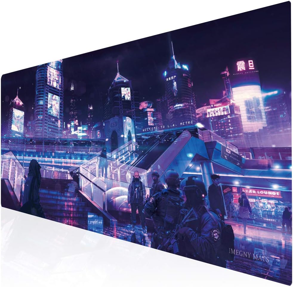 Large Gaming Mouse Pad, Extended XXL Desk Pad & Non-Slip Rubber Mat for Mice and Keyboard with Stitched Edges （90x40 zisecity006）