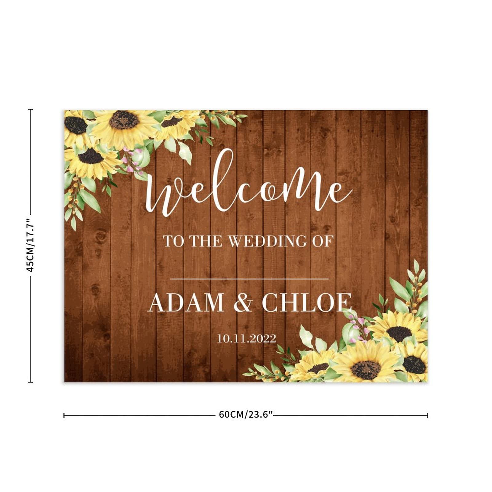 Spersonalizowany znak powitalny ślubny 'Welcome to The Wedding of Wood' znak ślubny vintage niestandardowe nazwisko inicjały dekoracja drewniany znak przyjęcie weselne plakat na ceremonię zaręczyny