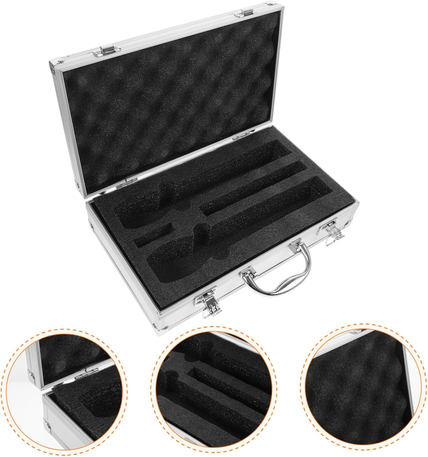 Microphone Case Organizer Portable Storage Box for Cordless Microphones Protective Hard Case with Handle for Travel and Outdoor Use Compatible with Various Accessories