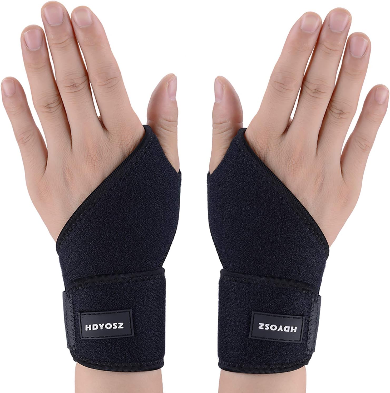 Carpal Tunnel Wrist Brace, 1 Pair Adjustable Wrist Compression Wrap for Sprains, Wrist Tendonitis, Pain Relief, Injury Recovery Fit for Both Left Hand and Right Hand