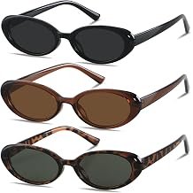 LYZOIT Retro Oval Sunglasses Womens Vintage 90s Chic Small Fashion Round | LYZOIT Plastic Frame UV400 Protection Ladies Sun Glasses