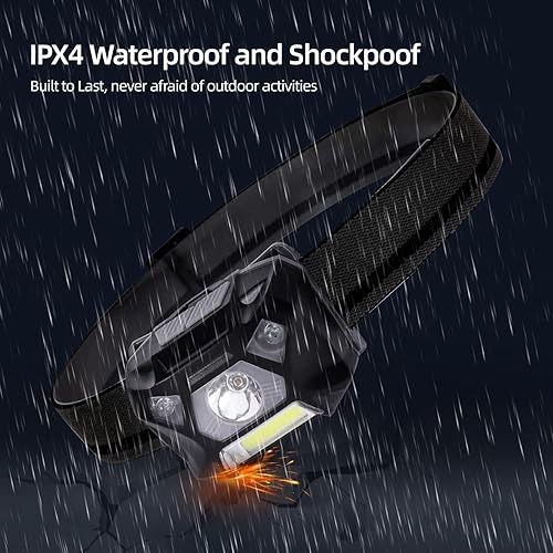 Miniatura 2 de KunHe Paquete de 2 faros delanteros LED de luz roja, linternas de faros delanteros brillantes para adultos, visión nocturna y campamento al aire