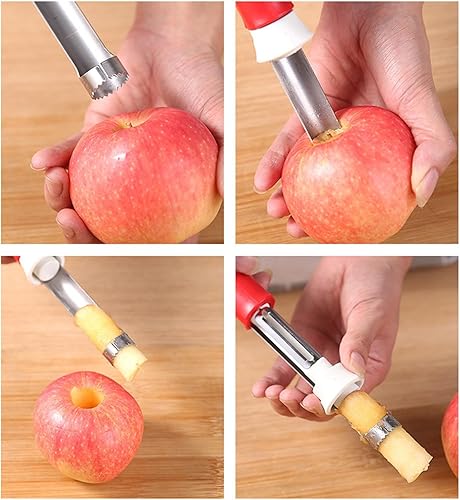 Miniatura 6 de MagiDeal Apple Corer - Herramienta de descorazonador de manzana resistente, acero inoxidable, de alta calidad, extractor de frutas para hornear
