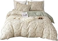 Vista 34 de mixinni Juego de funda de edredón floral blanca y rosa tamaño Queen para niñas, estilo jardín, 100% algodón, hojas y flores rosadas, con lazos