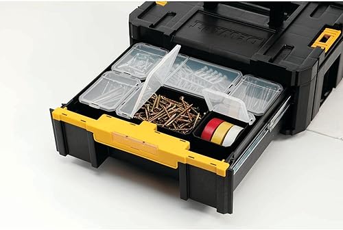 Miniatura 7 de DEWALT DWST1-70705 T-Stak III Caja de almacenamiento de herramientas con cajón, amarillonegro, 6.9 in*17.3 in*12.4 in