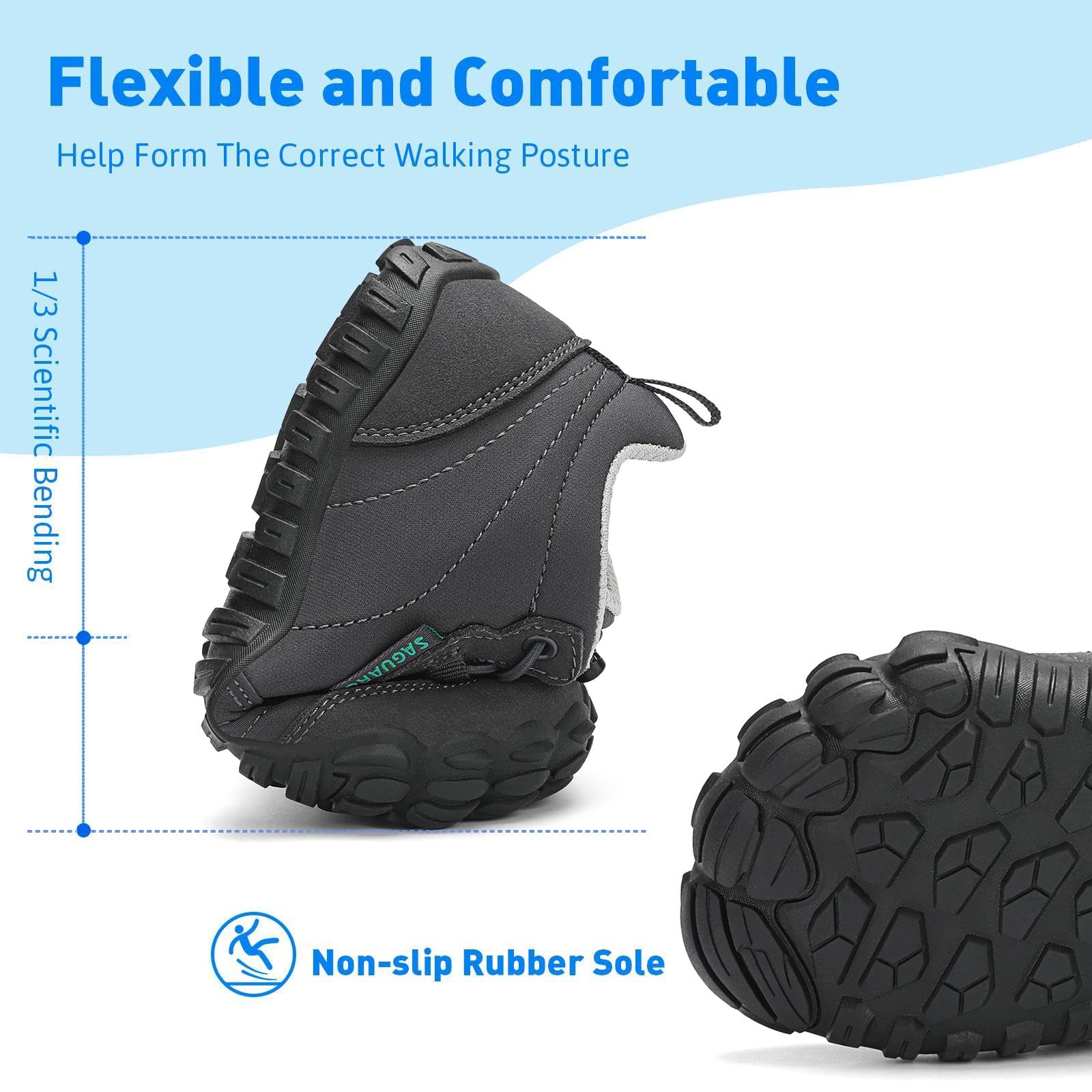 SAGUARO Bambini Scarpe a Piedi Nudi Scarpe da Trail Running Barefoot Minimaliste Sneakers Leggere Respirabile Gr.26-36