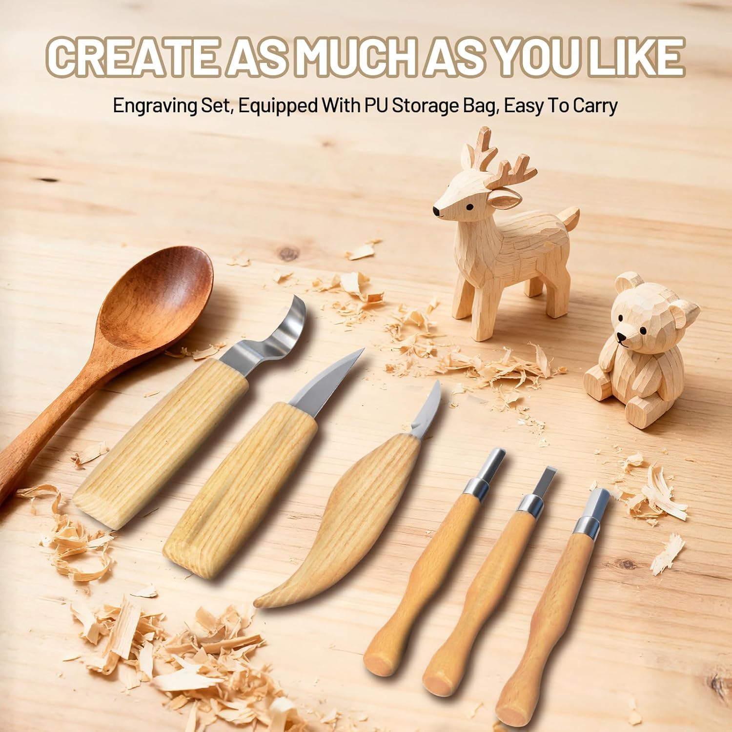25PCS Set d'outils de sculpture sur bois,Ensemble d'outils de sculpture avec Gants Résistants aux Coupures, Manche et Pierre à Aiguiser, Pour les Débutants et les Professionnels