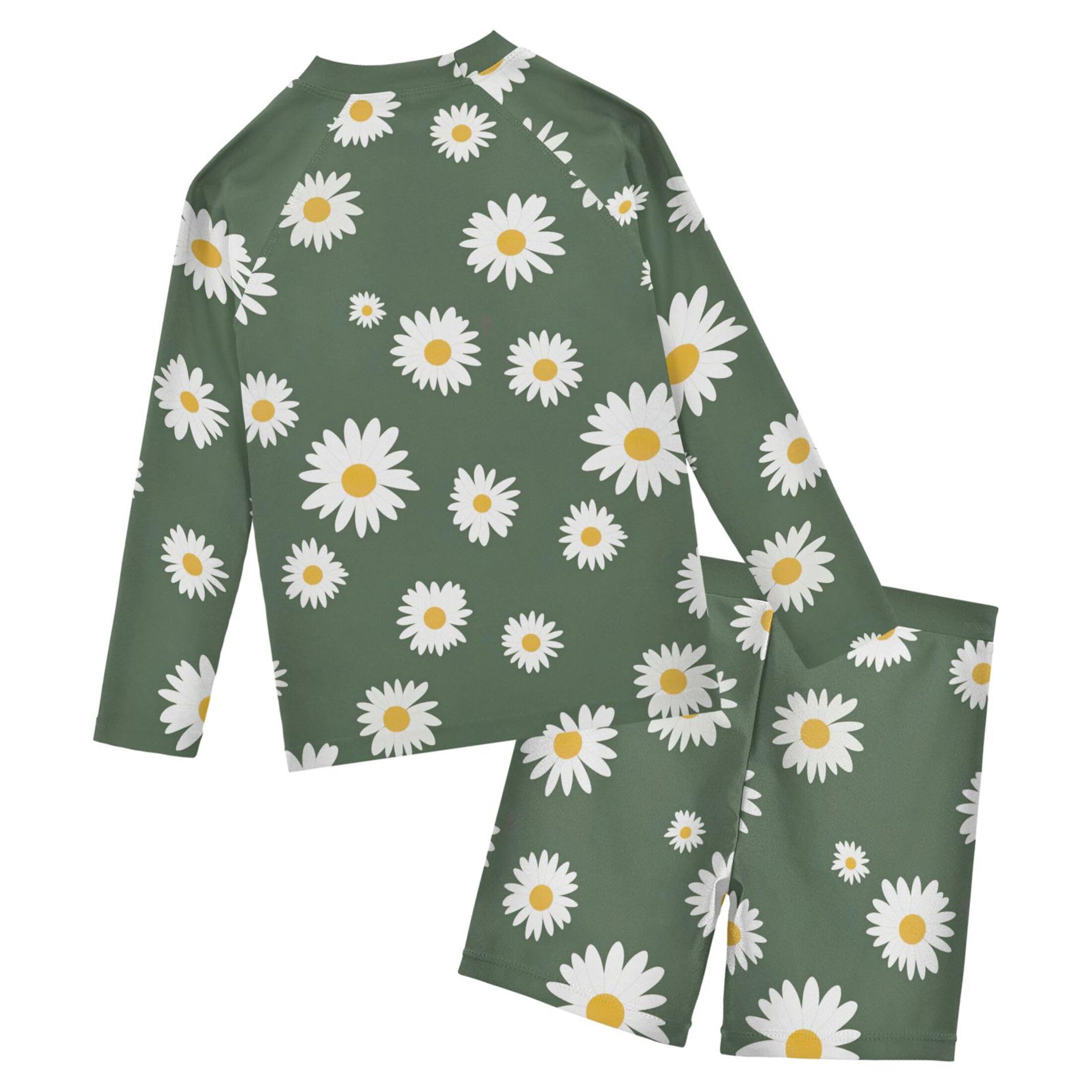 Daisy Flower Flowers Baby Boys' Toddler Long Sleeved Rashguard Swim Bathing Suit Set B0402964