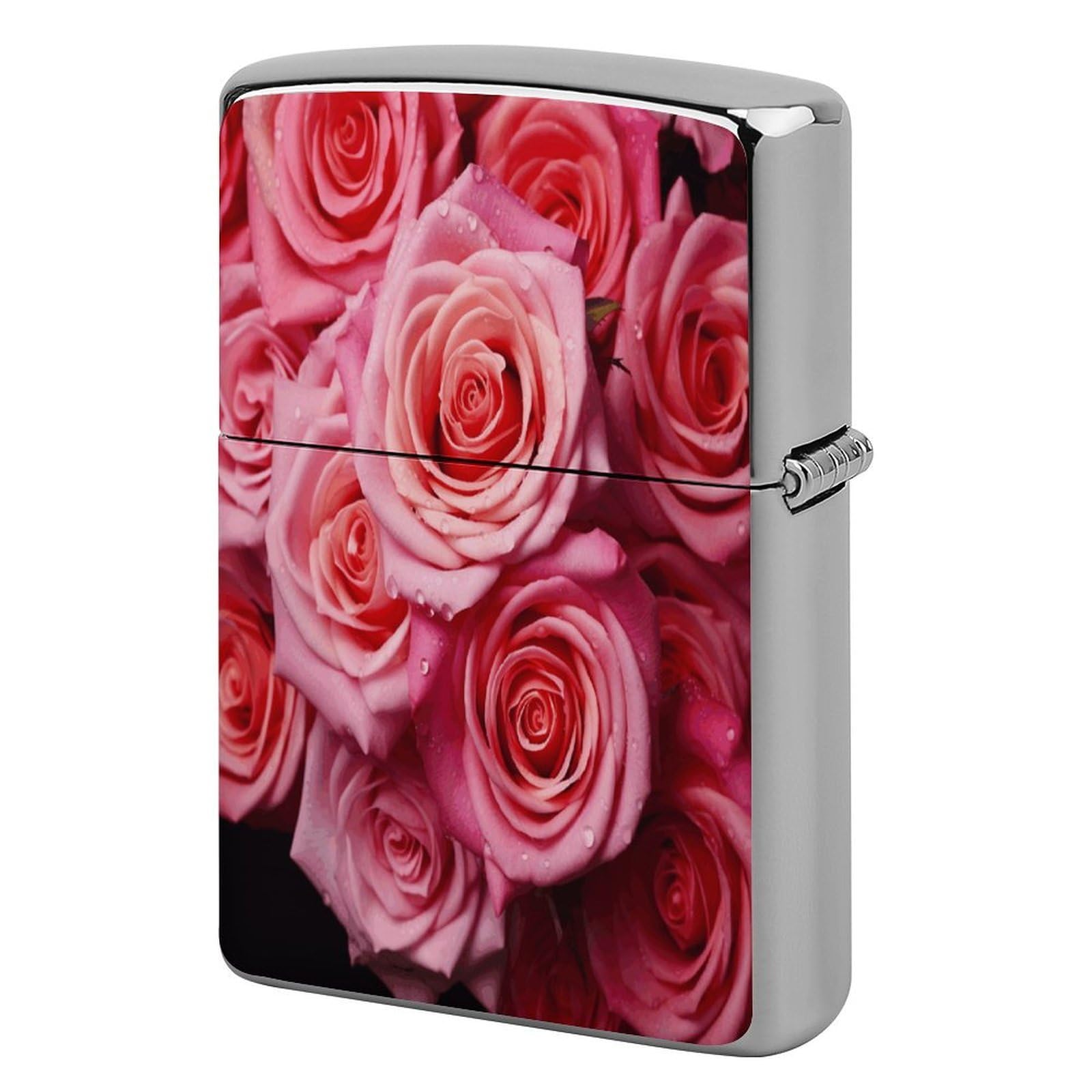 Fodpand Style Elegant Rose Flower Metal Lighter Case Cover Lighter Sleeve