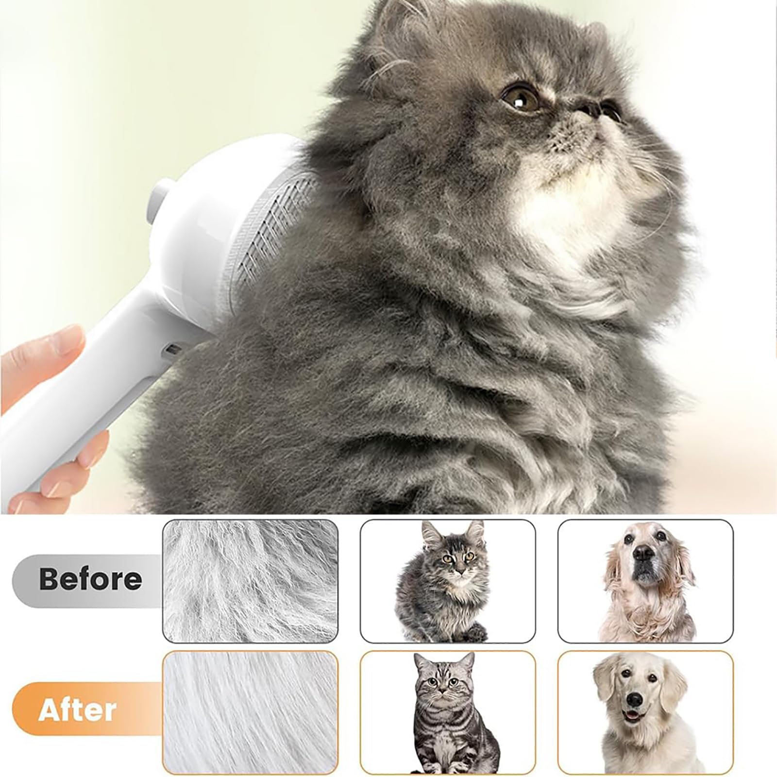 Catosnap Brush, Easepicks Dog Brush, Furrybasics Pet Grooming, Labradorcharm Steam, Pet Hair Removal Comb With Steamer, For Shedding & Grooming (Green)