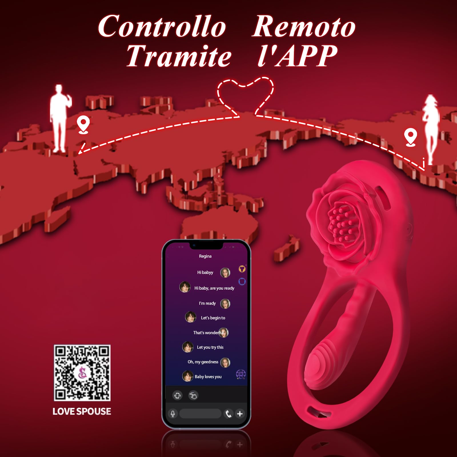 Vibratoreper Donna Professionale Clotoride con App 9 Modalità Vibratore Telecomando Wireless Sexytoysys Donna Coppia Sex Toys Stimolatore per Clitoride Punto G Squirting Vibratoriper Donne (Red)