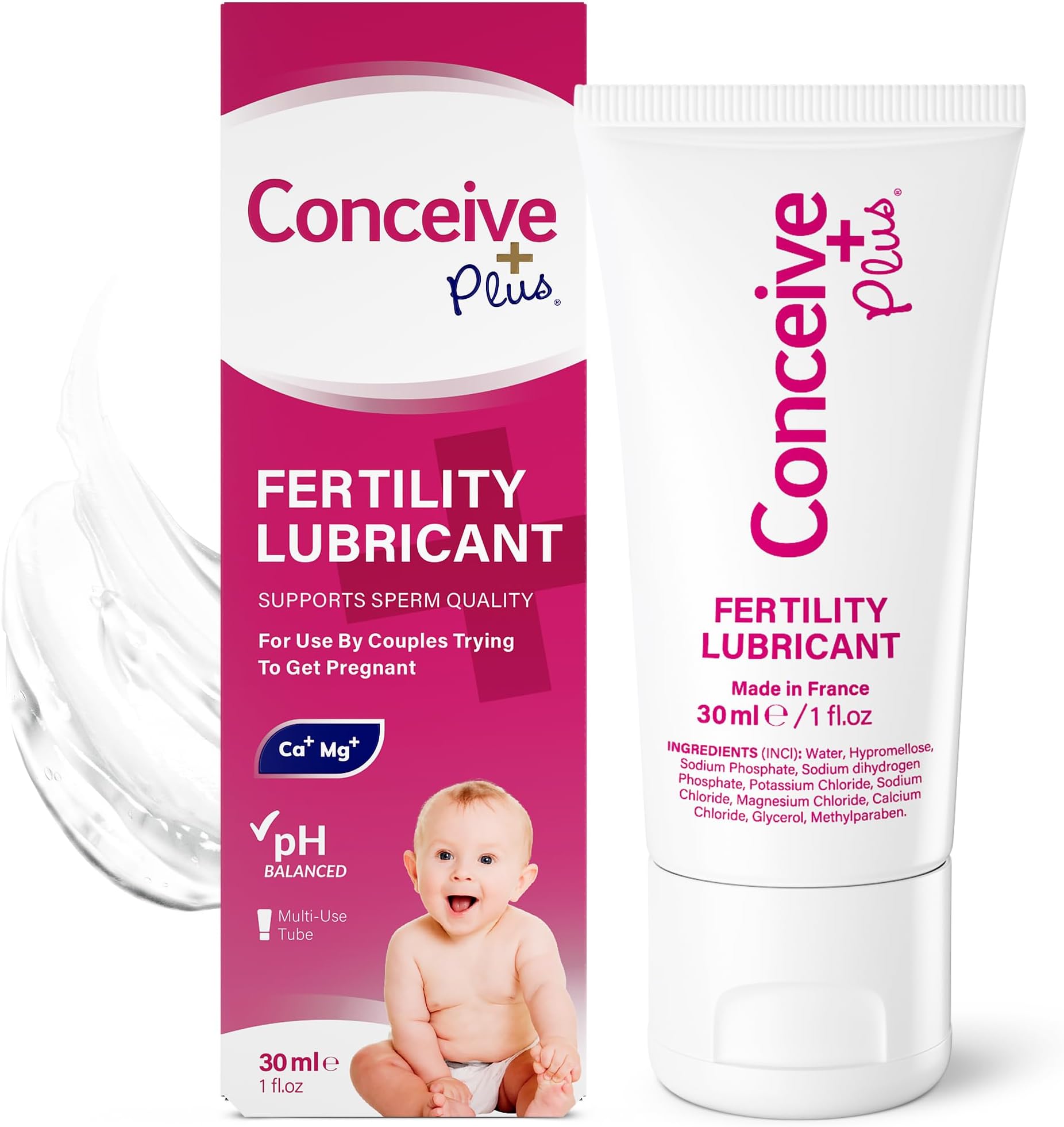 Conceive Plus Fertility Lubricant Travel Size - -Safe, PH Balanced Personal Lubricant for TTC Couples - Enhances l Health & Supports Fertility to All Couples - Wellness Formula - 1 Fl Oz