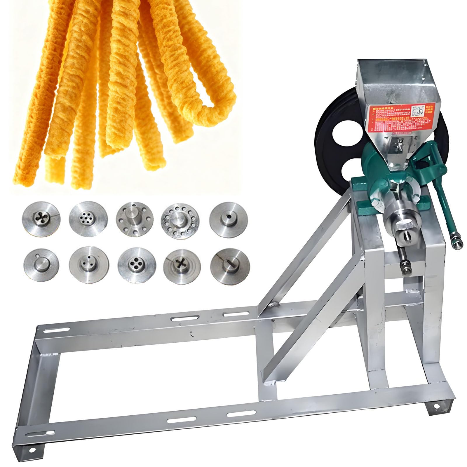 GYKOZY Corn Puffed Food Extruder with Support Frame Extruding Food Puffing Machine Rice Corn Puffing Snack Extrusion Machine for Kitchen Food Processing