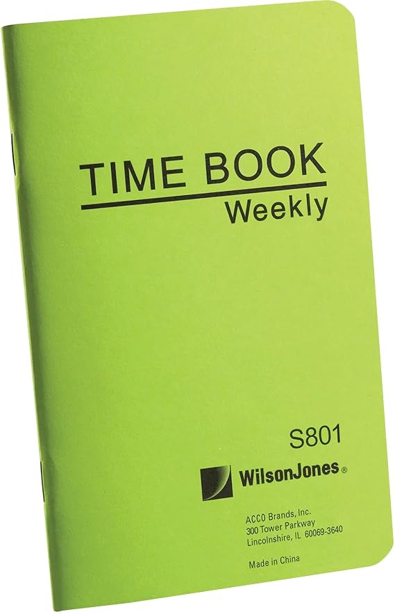 Wilson Jones Foreman's Time Book, 6.75 x 4.125 Inches, 1 Page per Week, 36 Pages per Book (WS801A)