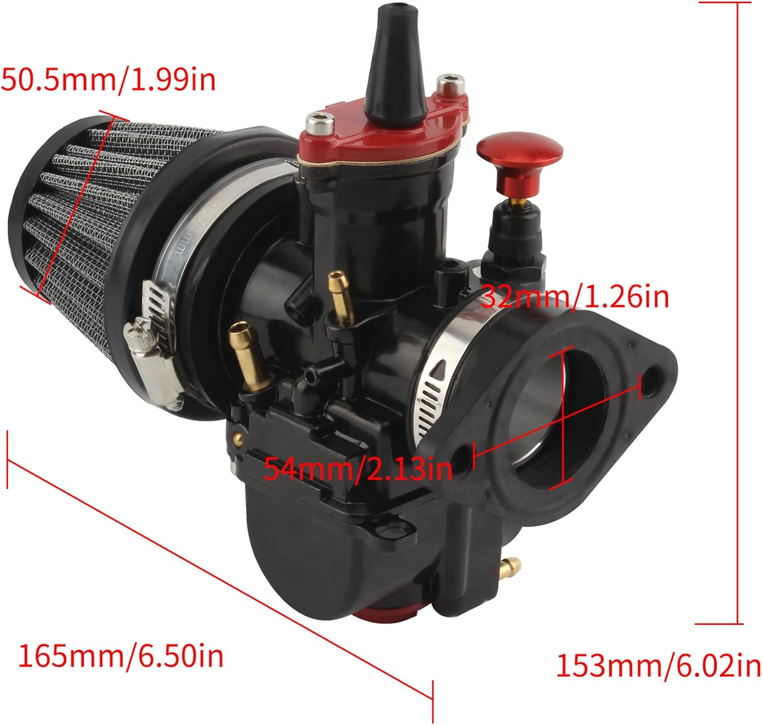 PowerMotor PWK 30mm Carburetor Set with Air Filter Intake Manifold Boot Jets Motorcycle Racing Carb Universal 125cc to 250cc 2T 4T Engine Dirt Bike Motocross Scooter ATV Quad Go Kart