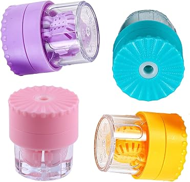 4Pc Manually Contact Lens Cleaning Machine - Washer, Plastic Lens Cleaner Case, Rotary Desprotein Travel