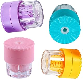 4Pc Manually Contact Lens Cleaning Machine - Washer, Plastic Lens Cleaner Case, Rotary Desprotein Travel