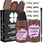 iMethod Eyebrow Stamp and Eyebrow Stencil Kit - Eyebrow Stamp and Shaping Kit for Perfect Brow, Eye Brow Shaping Kit, Long-lasting, Reddish Brown