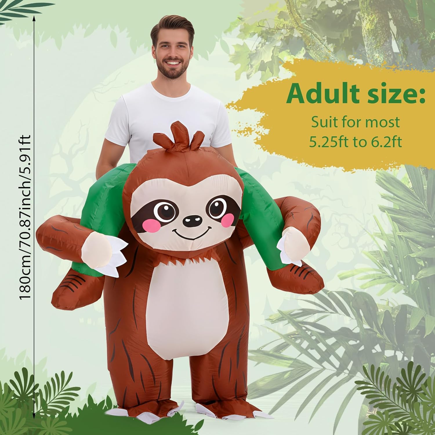 VioraWhite Adult Inflatable Costume Ride on Summer Blow up Costume for Men Women Carnival Halloween Christmas Cosplay Dress