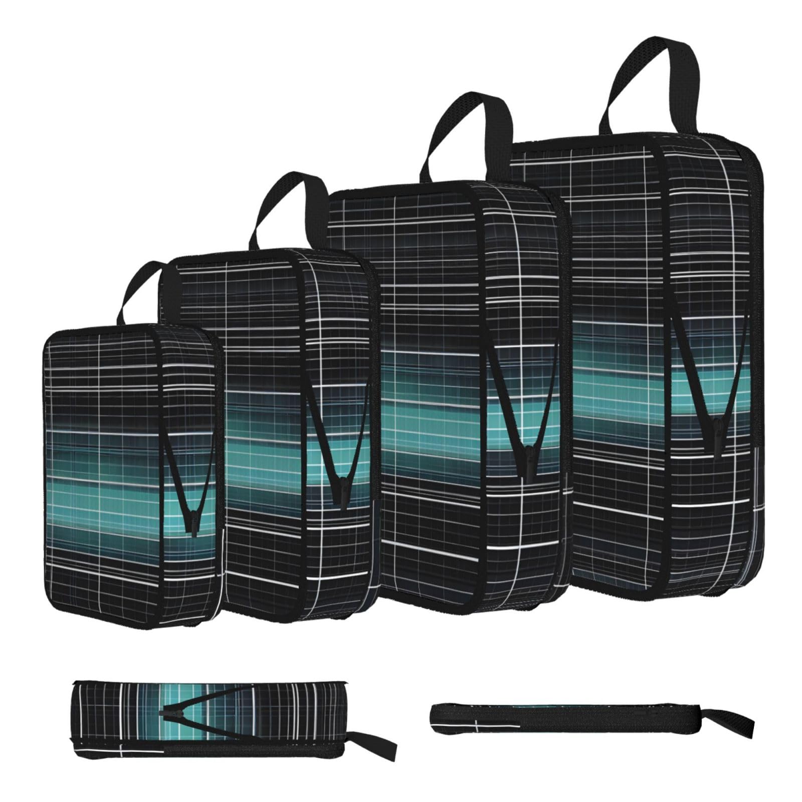 Sxzvvbn Black Dimensional Line Space Compression Packing Cubes 4 Piece Set