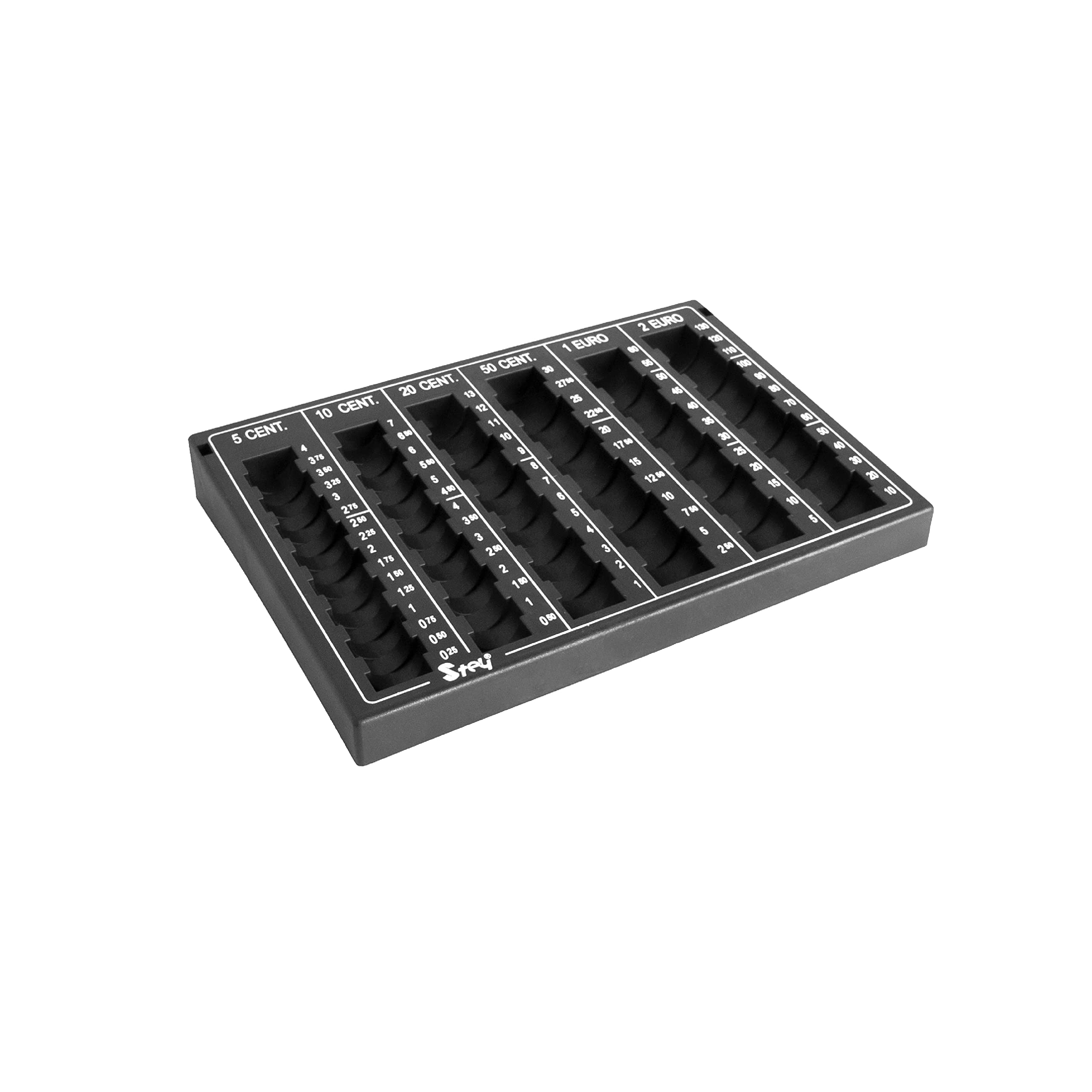 Clasificador de Monedas 26x18x3 cm Negro Plástico Reciclado Fabricado en España