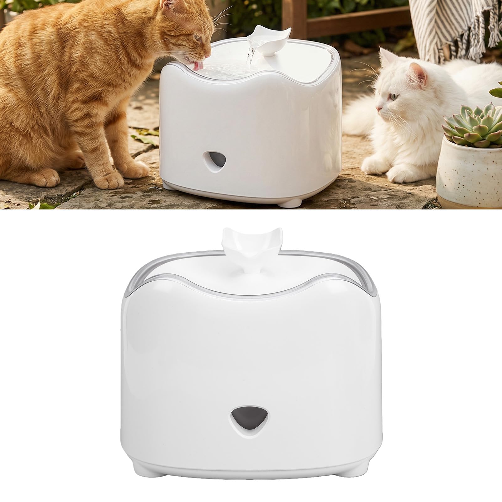 Fontana Solare per Gatti, Automatica, per Piccoli Animali all'aperto, 1,8 L |Con Efficiente Pannello in Silicio Monocristallino, Distributore di Acqua per Animali in Plastica Senza BPA,