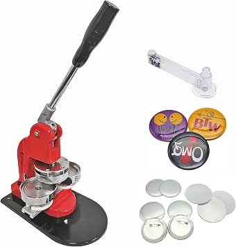Chibuttons Kit 75mm 3 "Button Badge Press Machine Maker-1 + 75mm Round Die Moulds + قاطع دائرة قابل للتعديل + 100 مكونات زر دبوس الظهر