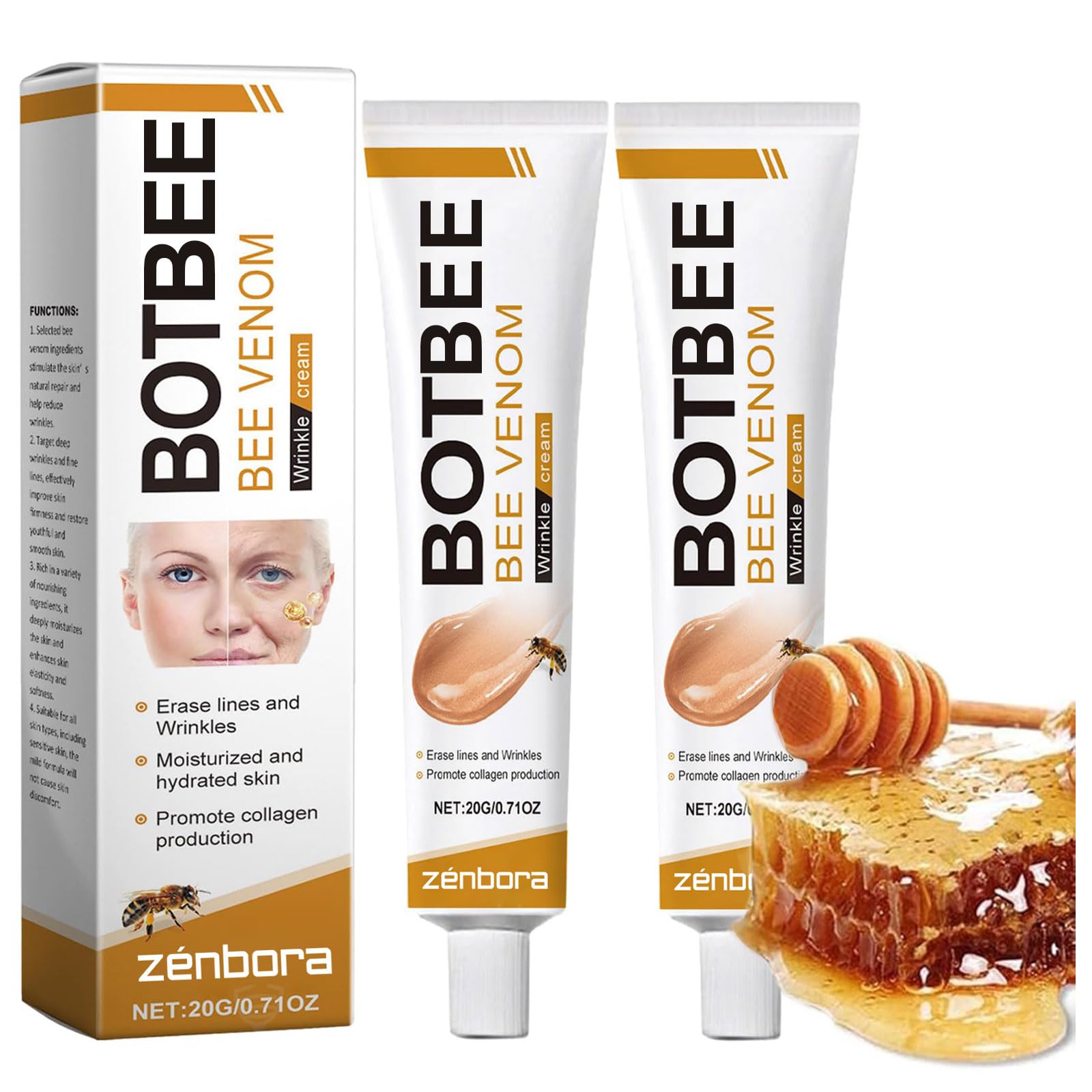 Amazon.com: Zenbora 2 Pack Bee Venom Cream for Lifting & Firming