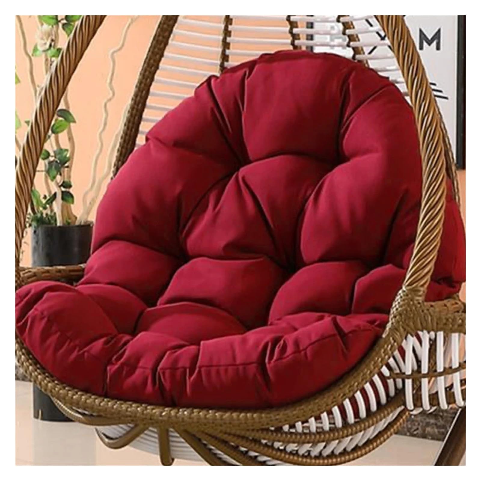RRYPBOVG Hanging Chair Cushion 120x80cm Swing Hanging Basket Seat Cushion Hammock Egg Chair Pad Outdoor Garden Balcony Thicken Rocking Swing Chairs Cushion(6 Without Chair)