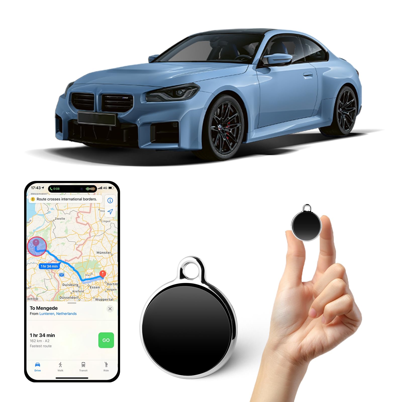 Mini GPS Tracker for Vehicles,Car GPS Tracker Portable Real Time Hidden GPS Tracking Device, Global Coverage Location for,Kids,Dogs. No Subscription Required/No Monthly Fee/No SIM Card Required1