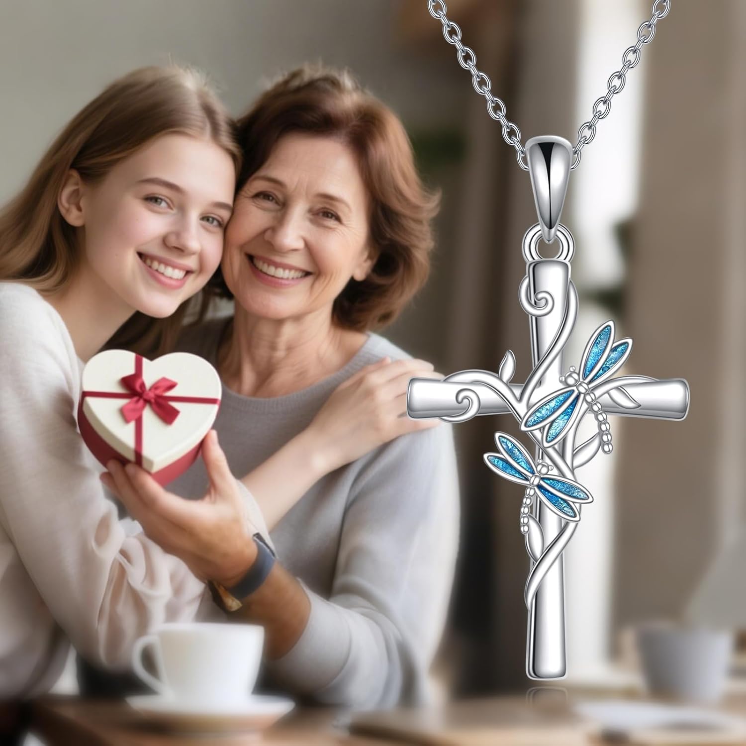 Cross Necklace 925 Sterling Silver Cross Faith Pendant Christian Jewelry Gifts for Women Men - Image 5