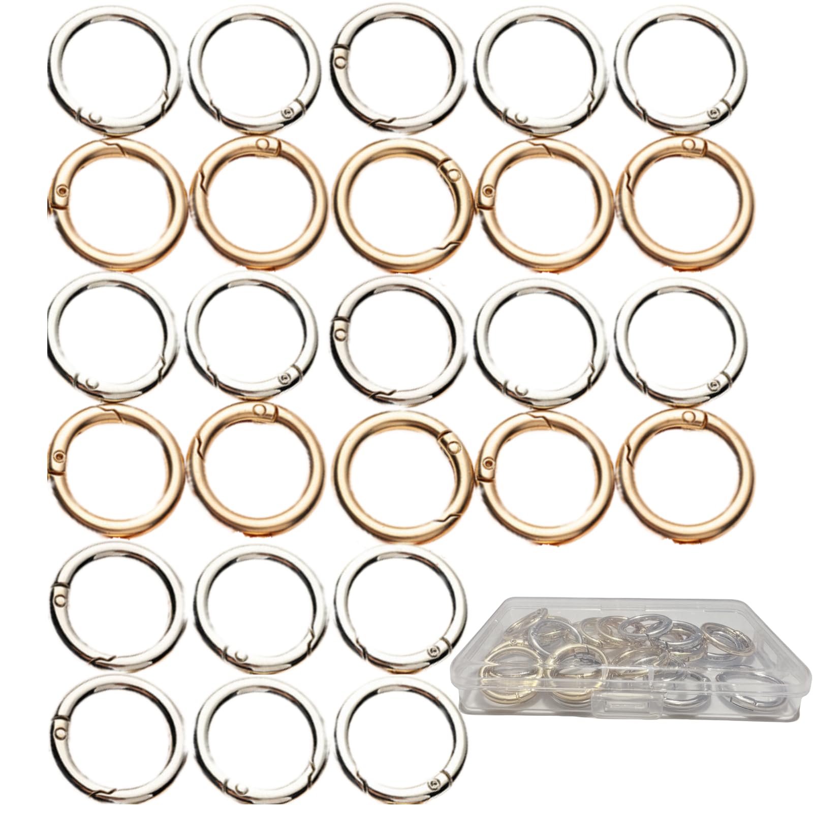 PATIKIL 25mm Anelli a O con Molla OD, 20Pz Chiusura a Scatto