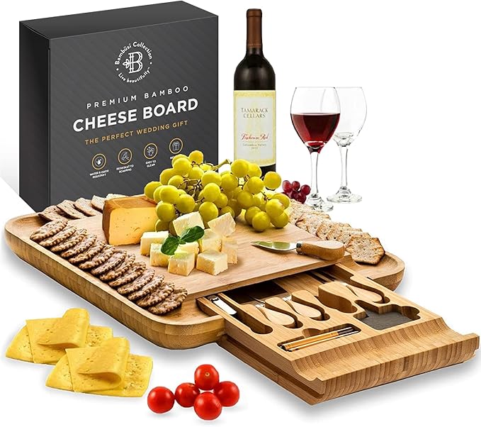 Bambüsi Charcuterie Boards Gift Set Bamboo Cheese Board Set