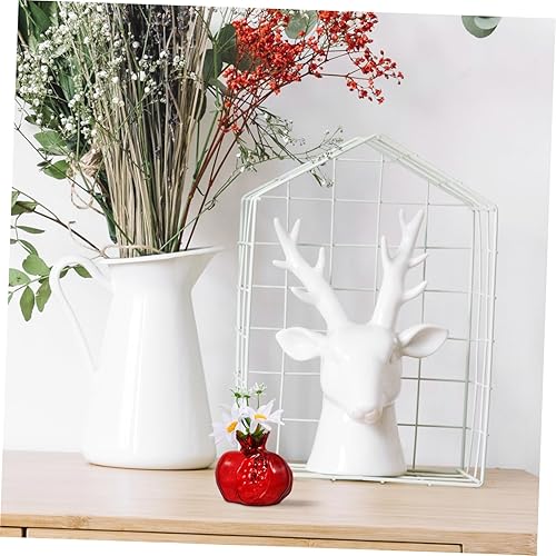 Miniatura 4 de BESPORTBLE Florero de cristal con forma de granada, florero de cristal transparente, pequeño jarrón floral hidropónico, jarrón con arreglo floral,