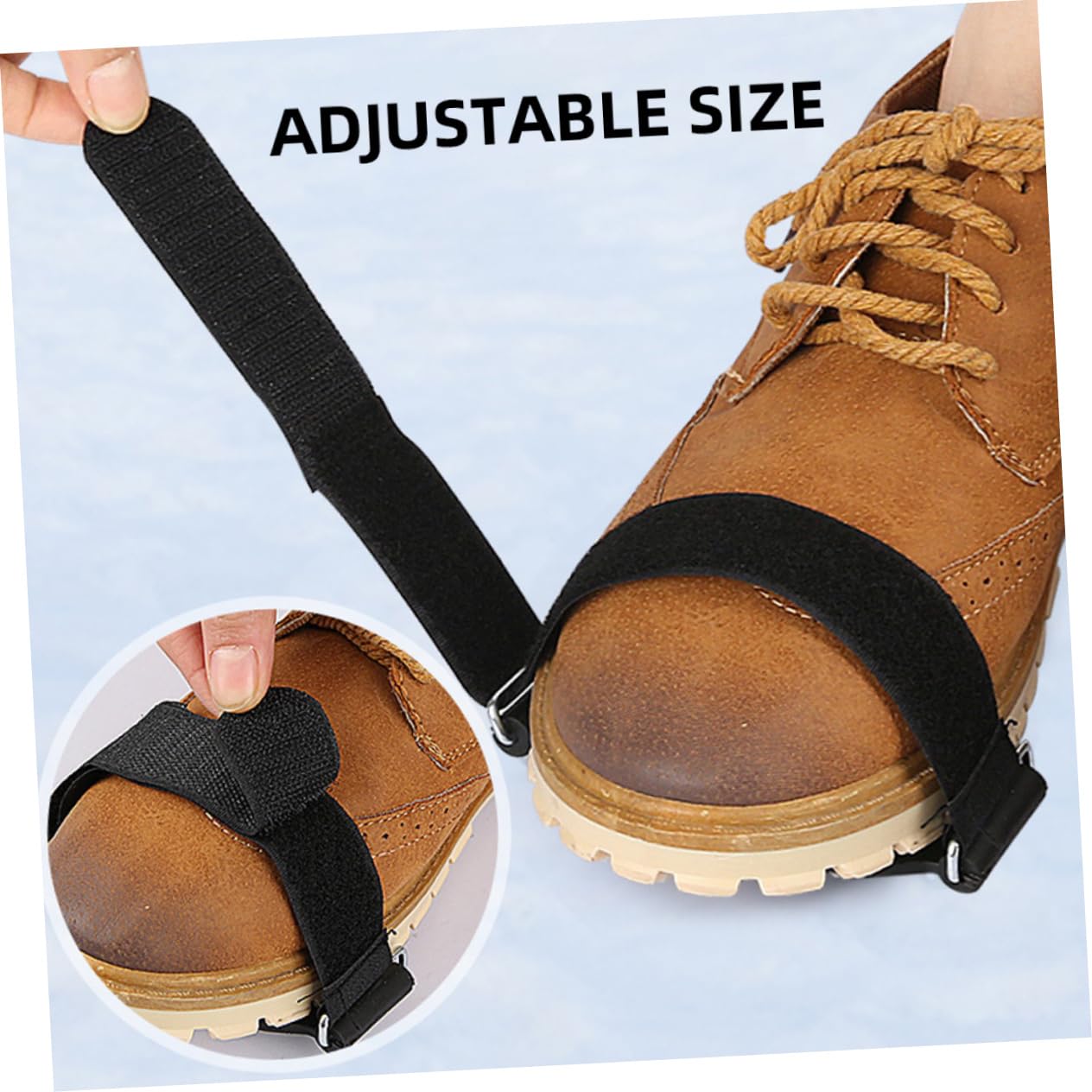 BESPORTBLE Couvre-Chaussures à Crampons Anti Chaussure Glace Chaussure randonnée Hiver Trekking Accessoires Pince à Neige pour Chaussures Pointes de Crampons Acier au manganèse Black