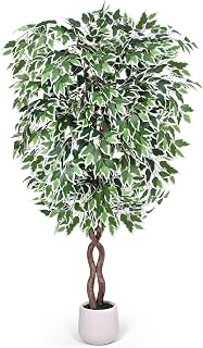 Jocoevol 6FT Artificial Ficus Tree, Tall Faux Trees Indoor with Planter