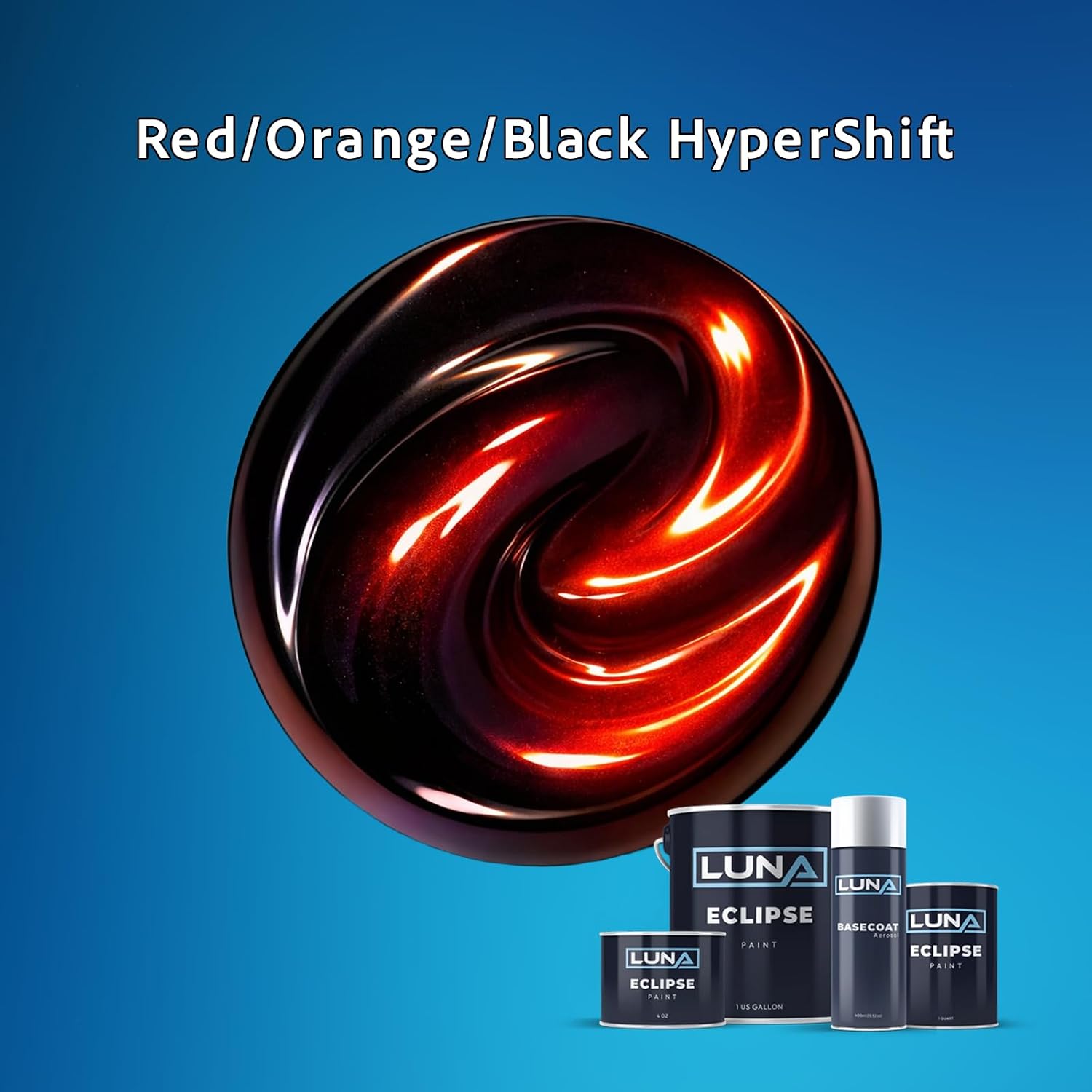 ZBR Midcoat - Black/Red - Hypershift - 1 Gallon Professional Auto Paint for DIY Enthusiasts, Hobbyists, and Automotive Shops - Premium Quality for Professional Installers - Luna Eclipse