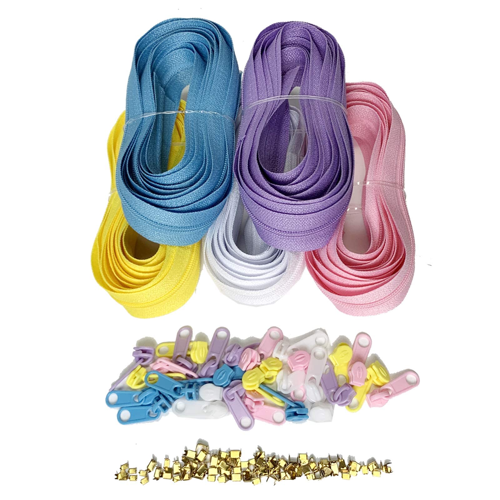 DOITEM Cerniere In Nylon Senza Fine - 5 Colori Vivaci Per Cucito Fai Da Te, Con Tiretto Metallico - Foto 10