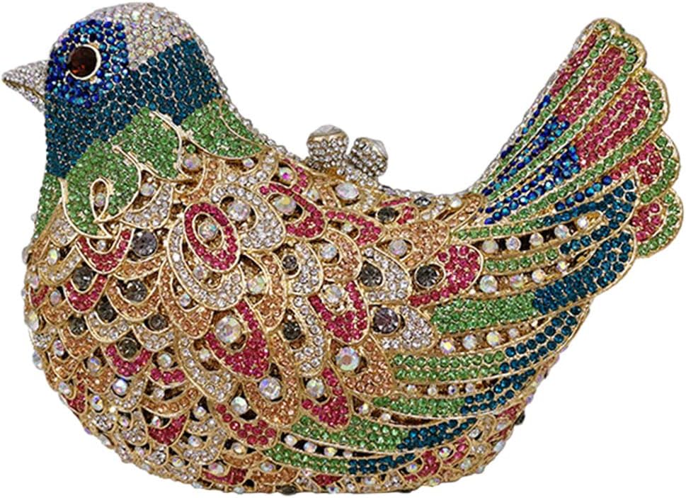 momo moWomens Evening-Bag Chain Luxury-Handbag Rhinestone Wedding Ladies Clutch-Purse Bird