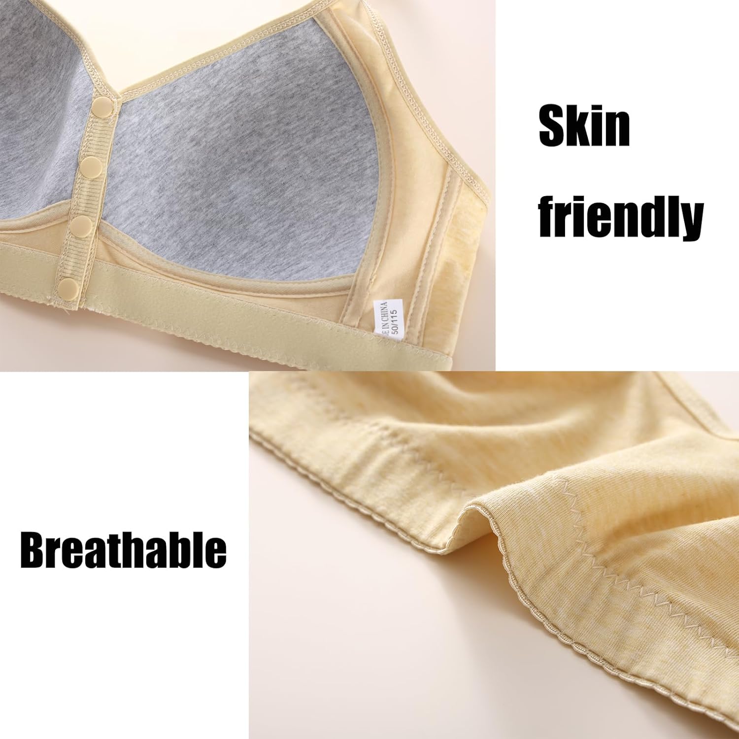 Daisy Bras for Older Women Floral Plus Size Bra Wireless Front Closure Bras for Senior Daisy Comfort Tshirt Bra - Image 6